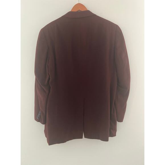 Vintage Oxxford Clothes Cashmere 2 Button Blazer Maroon Size 44 - Picture 2 of 9